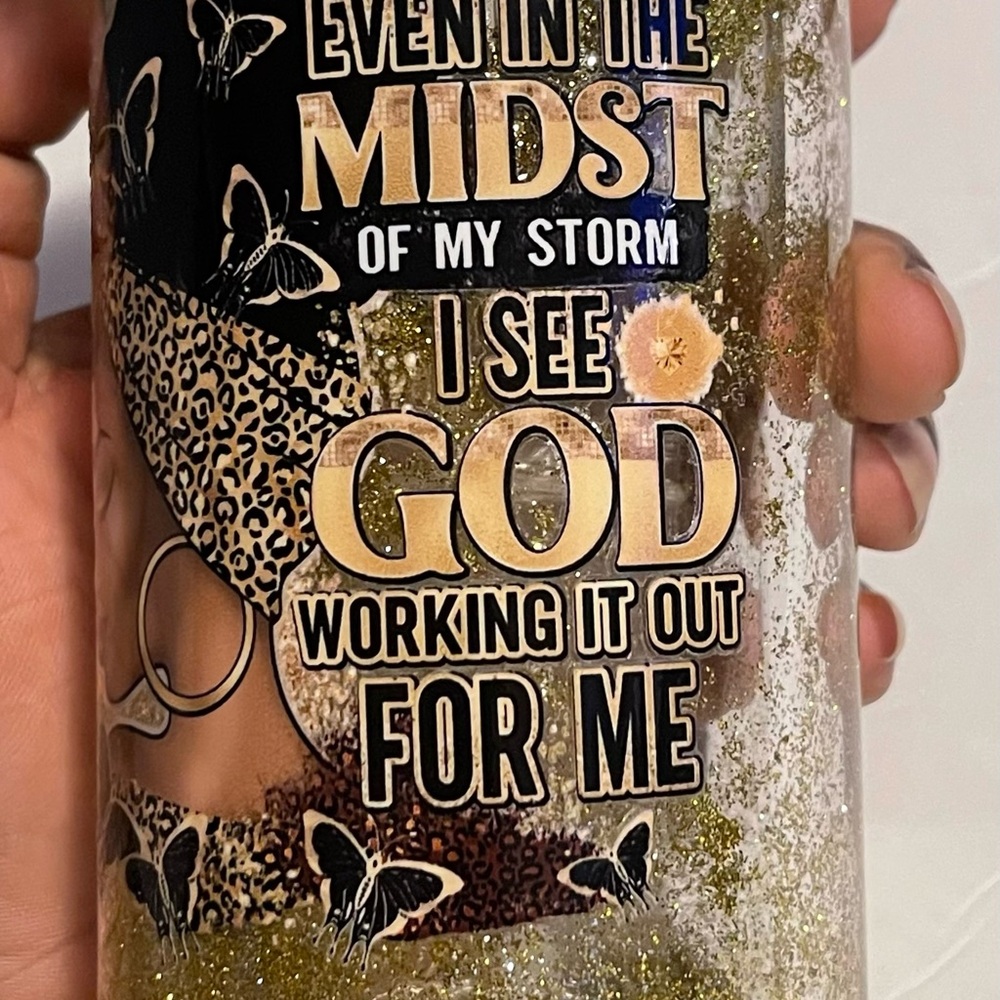 Inspirational Glitter Tumbler